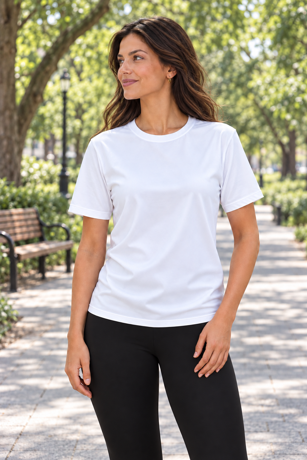 Camiseta Feminina Tradicional Dry Poliamida Malha Fria — Branco