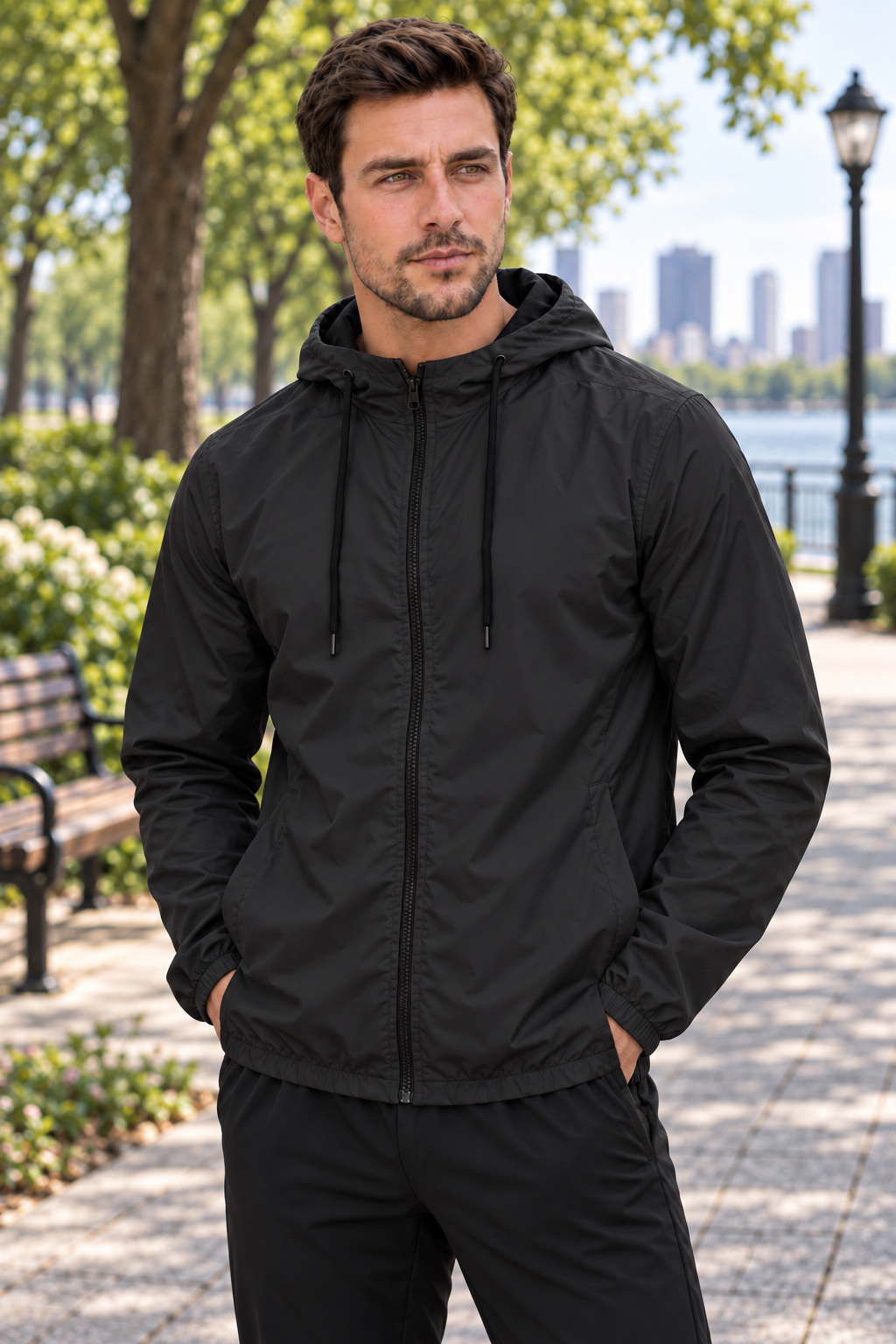 Jaqueta Corta Vento Masculina — Preto