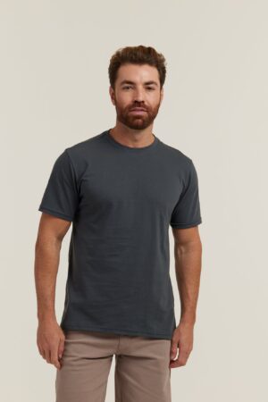 Camiseta Masculina Algodão Premium Personalizado Cinza Chumbo