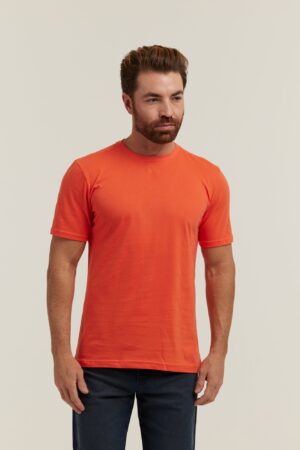 Camiseta Masculina Algodão Premium Personalizado Laranja