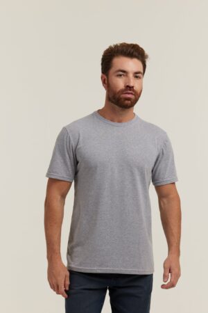 Camiseta Masculina Algodão Premium Personalizado Cinza Mescla