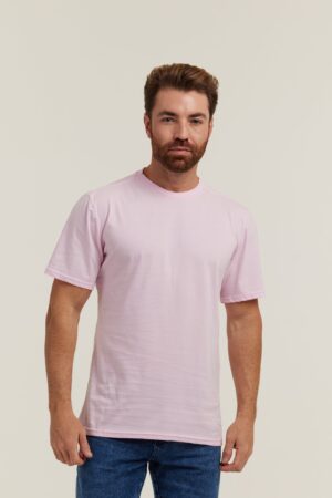 Camiseta Masculina Algodão Premium Personalizado Rosa-bebê