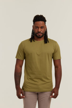 Camiseta Masculina Algodão Premium Personalizado Verde-oliva