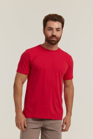Camiseta Masculina Algodão Premium Personalizado Vermelho