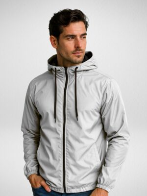 Jaqueta Corta Vento Masculina Sem-forro Sem estampa Branco